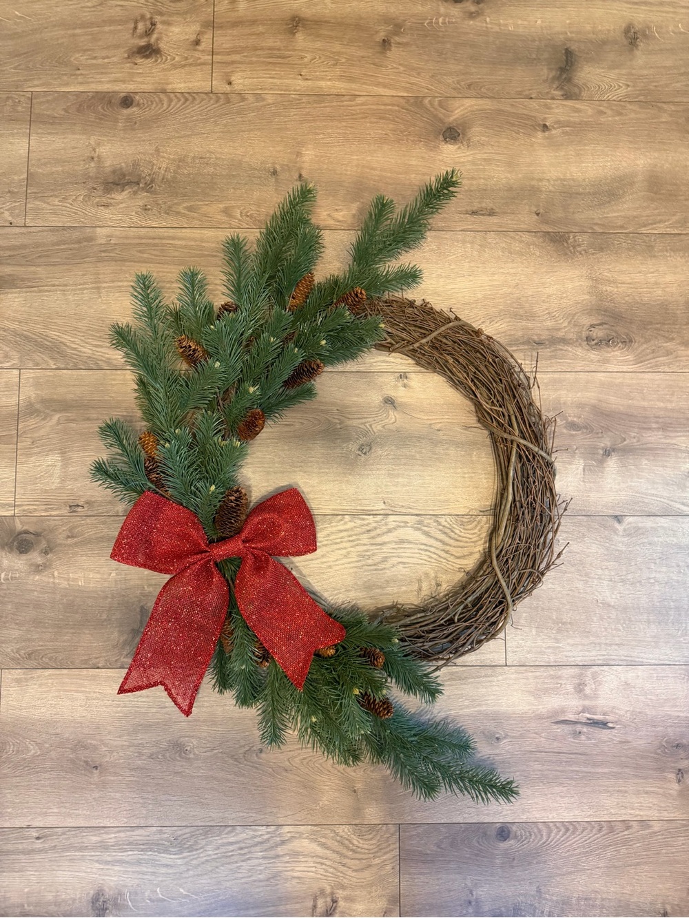 24 inch Grapevine Christmas Wreath homemade